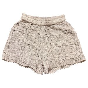 Rebellion Cream High-Waist Crochet Shorts – Artful Summer Essential | Size XS